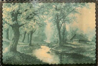 Manzara - Retro Renkli Doğa Temalı Kartpostal KRT12657 - 1