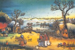 Manzara - Simli Doğa Ve Köy Temalı Kartpostal (Küçük Boy) KRT21586 - Gökçekoleksiyon