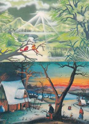 Manzara Temalı 2li Kartpostal KRT10707 - 1