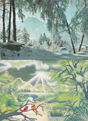 Manzara Temalı 2li Kartpostal KRT10715 - 1