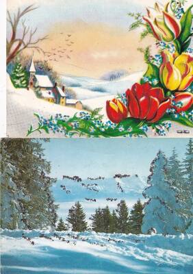 Manzara Temalı 2li Kartpostal KRT10746 - 1