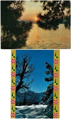 Manzara Temalı İkili Kartpostal *Arkası Yazılı* KRT11588 - 1