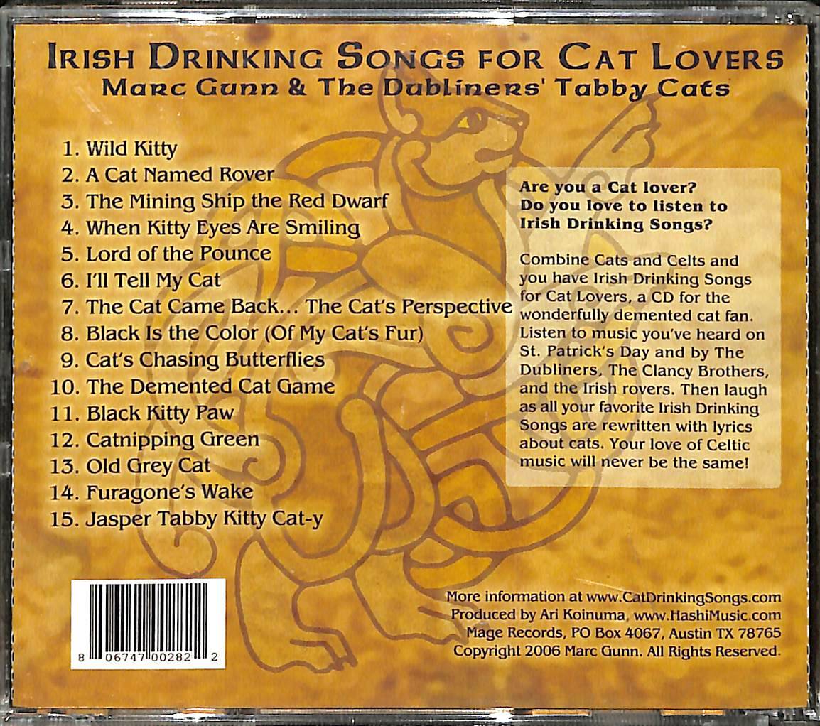 Marc Gunn - Irish Drinking Songs for Cat Lovers CD (İkinci El) CD5103 - 2