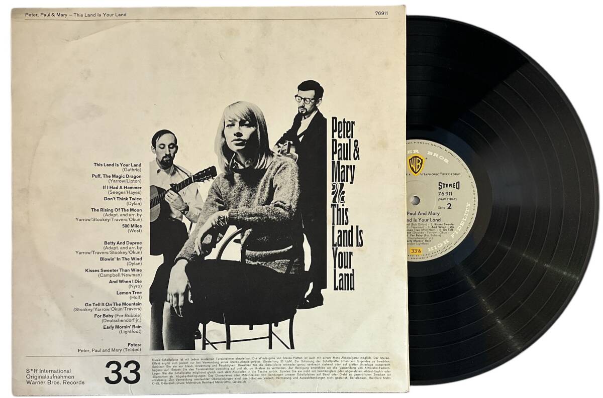 Peter, Paul & Mary - This Land Is Your Land (Warner Bros) LP Plak (10/8) PLK25580 - 2