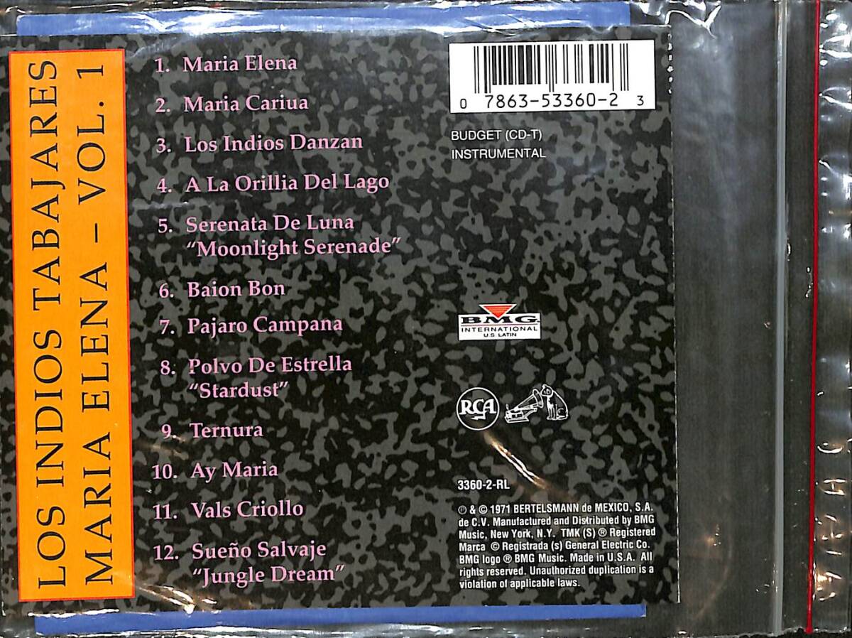 Maria Elena - Los Indios Tabajaras Vol.1 CD (İkinci El) CD5800 - 2