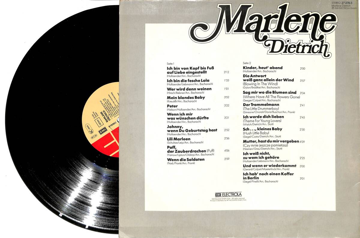 Marlene Dietrich - Kinder, Heut′ Abend (Almanya Baskı) LP PLAK (10/8.5) PLK25940 - 2