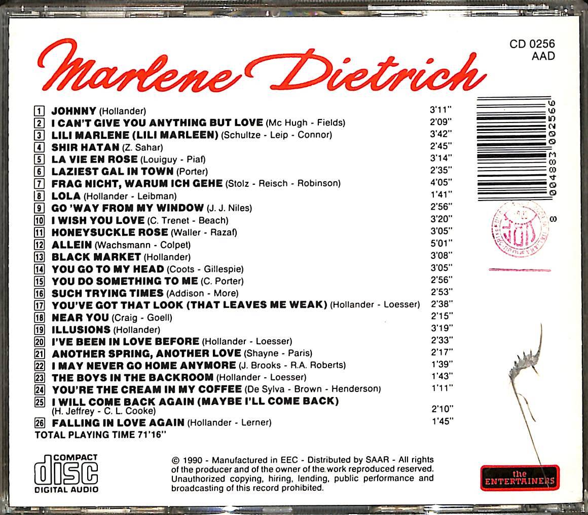 Marlene Dietrich ‎- Lili Marlene CD (İkinci El) CD4882 - 2