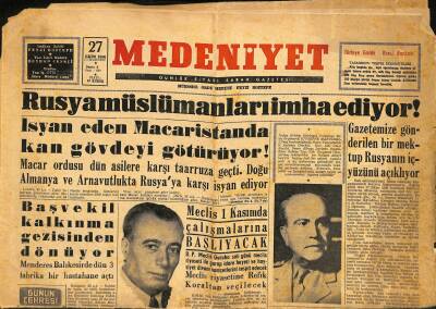 Medeniyet Gazetesi 27 Ekim 1956 - Carryl Chesman İdam Edilecek ! GZ117316 - 1