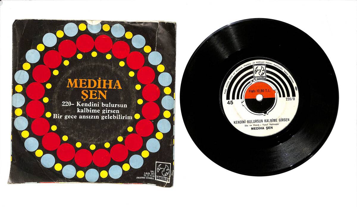 Mediha Şen ‎– Bir Gece Ansızın Gelebilirim & Kendini Bulursun Kalbime Girsen 45'lik Plak (10/8) PLK27324 - 2