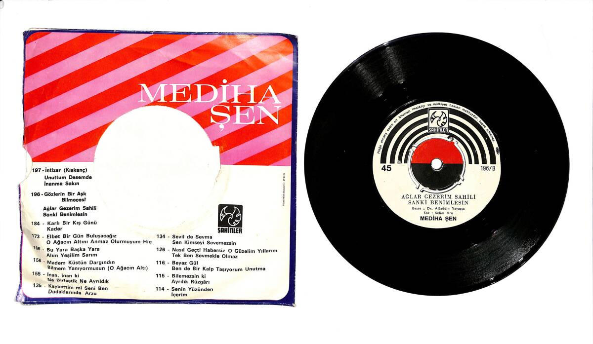 Mediha Şen – Gözlerin Bir Aşk Bilmecesi & Ağlar Gezerim Sahili Sanki Benimlesin 45'lik Plak (10/8) PLK27316 - 2