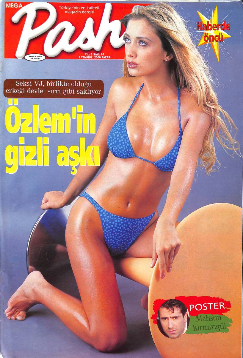 Mega Pasha Magazin Dergisi 9 Temmuz 2000 Sayı: 97 - Jet Sosyetenin Konuşturan Düğünü - Özlem'in Gizli Aşkı - Mahsun Kırmızıgül Poster NDR89540 - 1