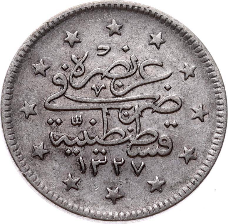 Mehmed Reşad 2 Kuruş 1327/1 Gümüş - ÇÇT OMP3284 #267 - 2
