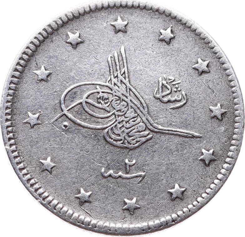 Mehmed Reşad 2 Kuruş 1327/2 Gümüş - ÇÇT OMP3286 #268 - 1