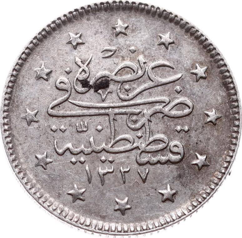 Mehmed Reşad 2 Kuruş 1327/3 Gümüş - ÇÇT OMP3287 #276 - 2