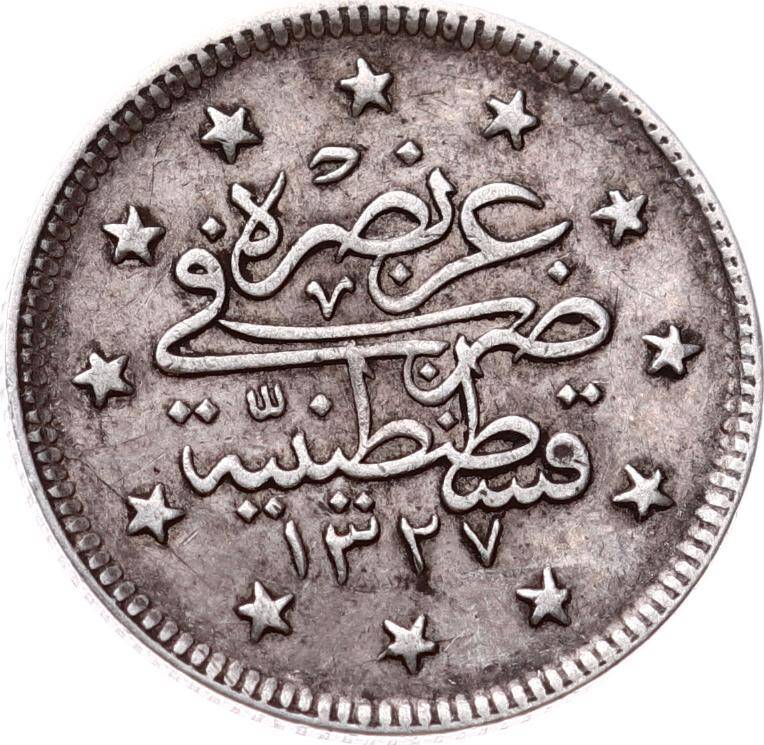 Mehmed Reşad 2 Kuruş 1327/4 Gümüş - ÇÇT OMP3233 #309 - 2