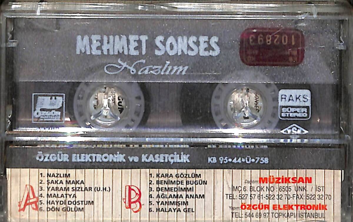 Mehmet Sonses - Nazlım Kaset (İkinci El) KST28641 - 2