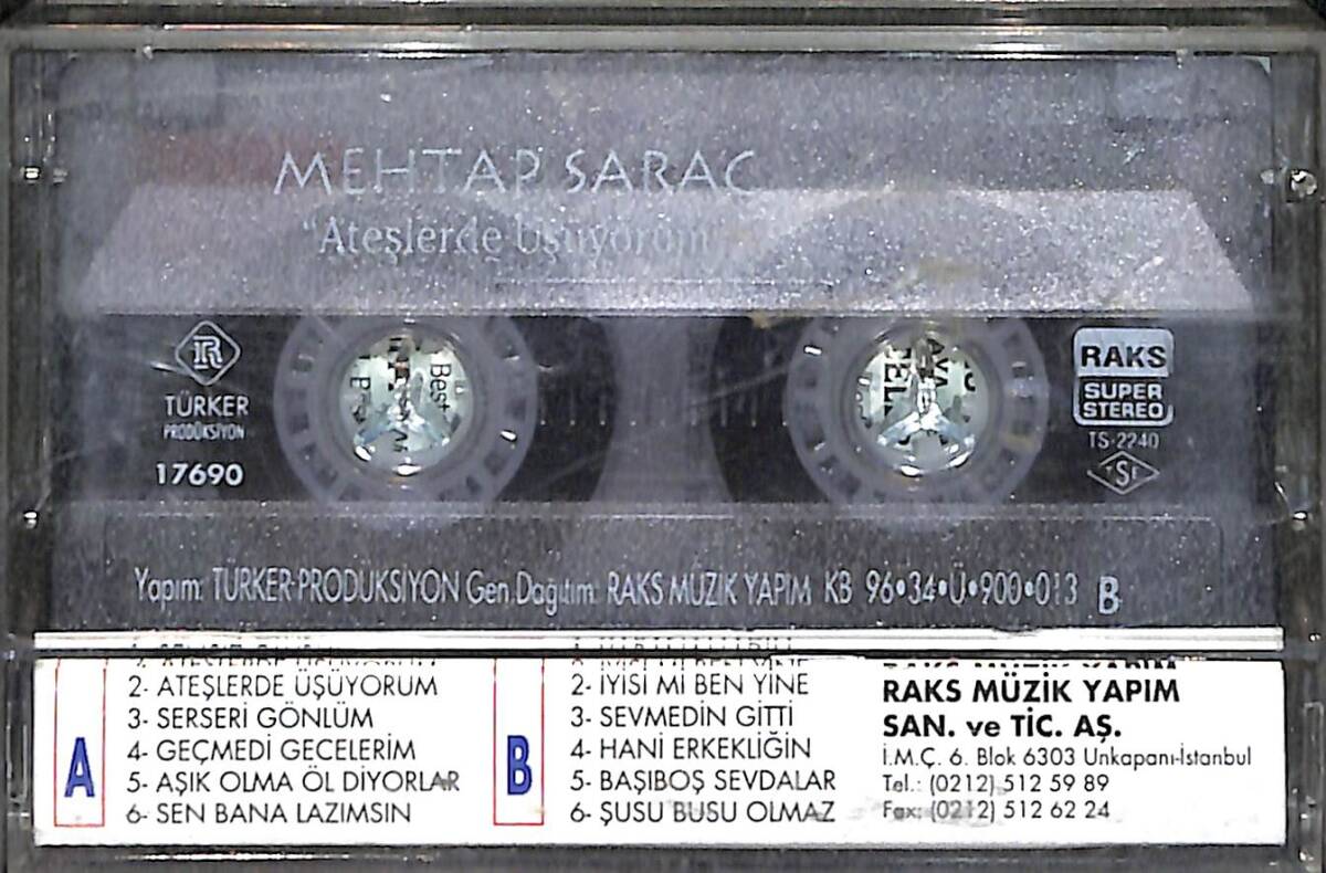 Mehtap Saraç - Ateşlerde Üşüyorum Orijinal Kaset (İkinci El) KST30902 - 2