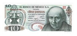 Meksika 10 Pesos 1975 ÇİL YKP8164 - Gökçekoleksiyon