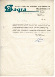MEKTUP - Sağra Paketlenmiş ve İşlenmiş Kuruyemişler Yazışma Mektubu 1971 EFM2011 - Gökçekoleksiyon