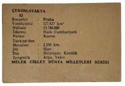 MELEK Sakızı 1960s Milletler Seriisi ÇEKOSLAVAKYA Sakız Kağıdı Stickers No 82 # SKZ1093 - 2