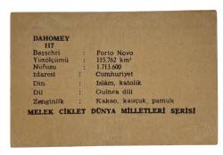 MELEK Sakızı 1960s Milletler Seriisi DAHOMEY Sakız Kağıdı Stickers No 117 # SKZ1091 - 2