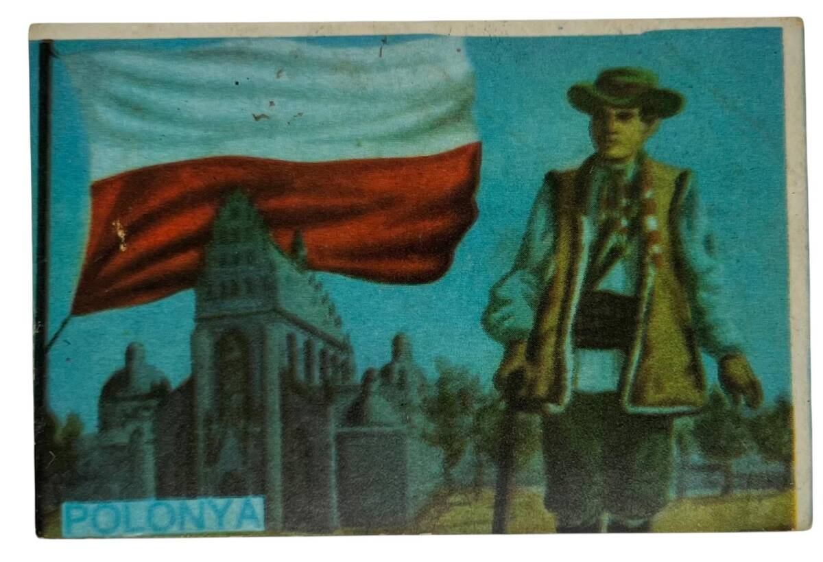 MELEK Sakızı 1960s Milletler Seriisi POLANYA Sakız Kağıdı Stickers No 20 # SKZ1094 - 3