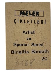 MELEK Sakızı Artist ve Sporcu Serisi No 20 BİRİGİTTE BARDOTH # SKZ1582 - 2