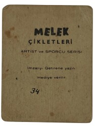 MELEK Sakızı Artist ve Sporcu Serisi No 34 GÖKSEL ARSOY # SKZ1559 - 2