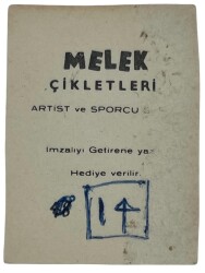 MELEK Sakızı Artist ve Sporcu Serisi No FİKRET HAKAN # SKZ1556 - 2
