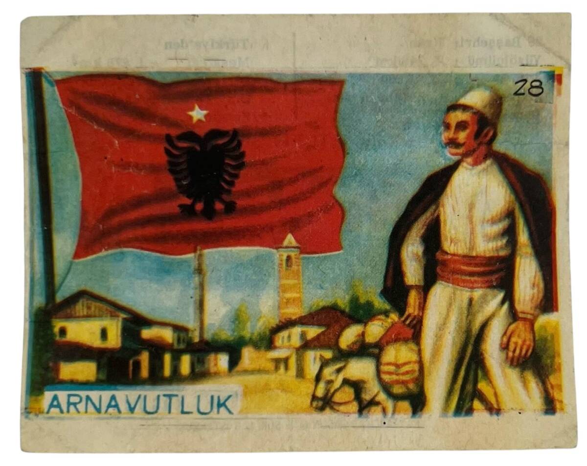 MELEK Sakızı Milletler Seriisi ARNAVUTLUK Sakız Kağıdı Stickers No 28 SKZ1061 - 1