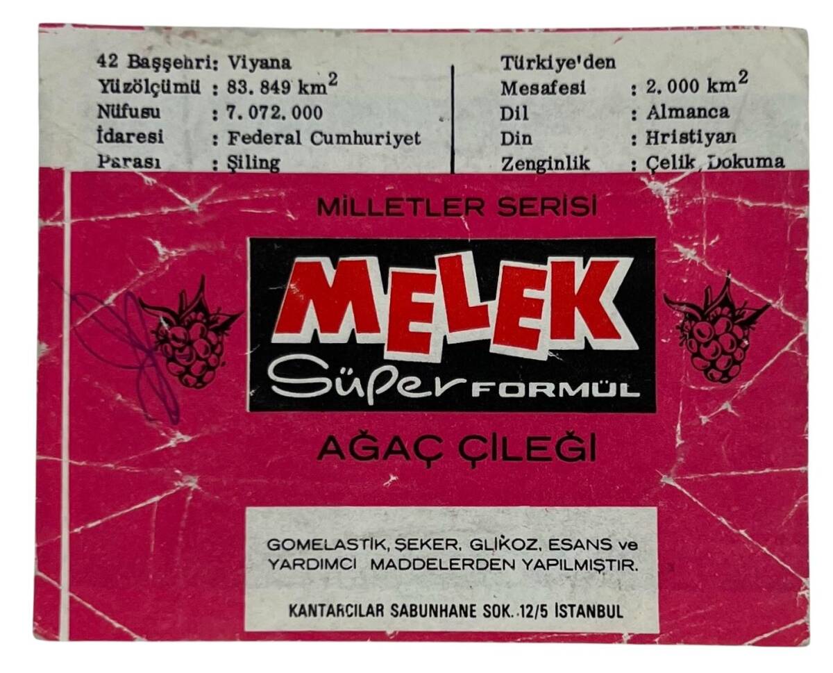 MELEK Sakızı Milletler Seriisi AVUSTURYA Sakız Kağıdı Stickers No 42 # SKZ1069 - 3