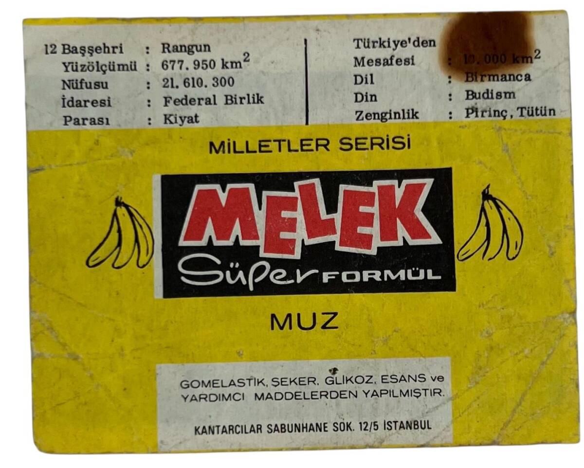 MELEK Sakızı Milletler Seriisi BİRMANA Sakız Kağıdı Stickers No 12 SKZ1055 - 2