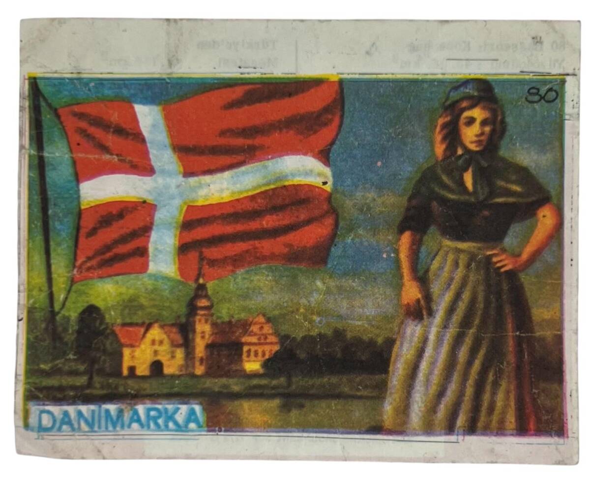 MELEK Sakızı Milletler Seriisi DANİMARKA Sakız Kağıdı Stickers No 80 # SKZ1087 - 1