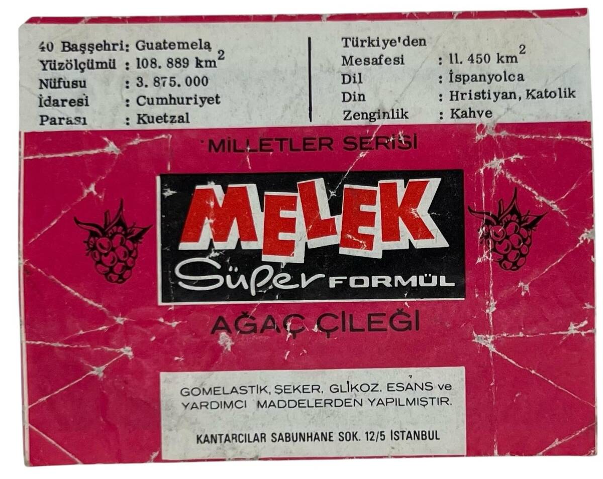 MELEK Sakızı Milletler Seriisi GUATAMALA Sakız Kağıdı Stickers No 40 # SKZ1074 - 2