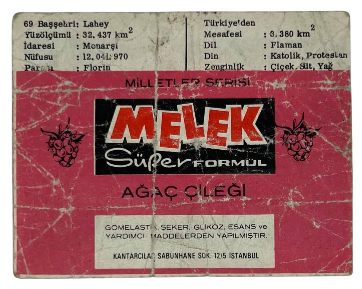 MELEK Sakızı Milletler Seriisi HOLLANDA Sakız Kağıdı Stickers No 69 # SKZ1068 - 2