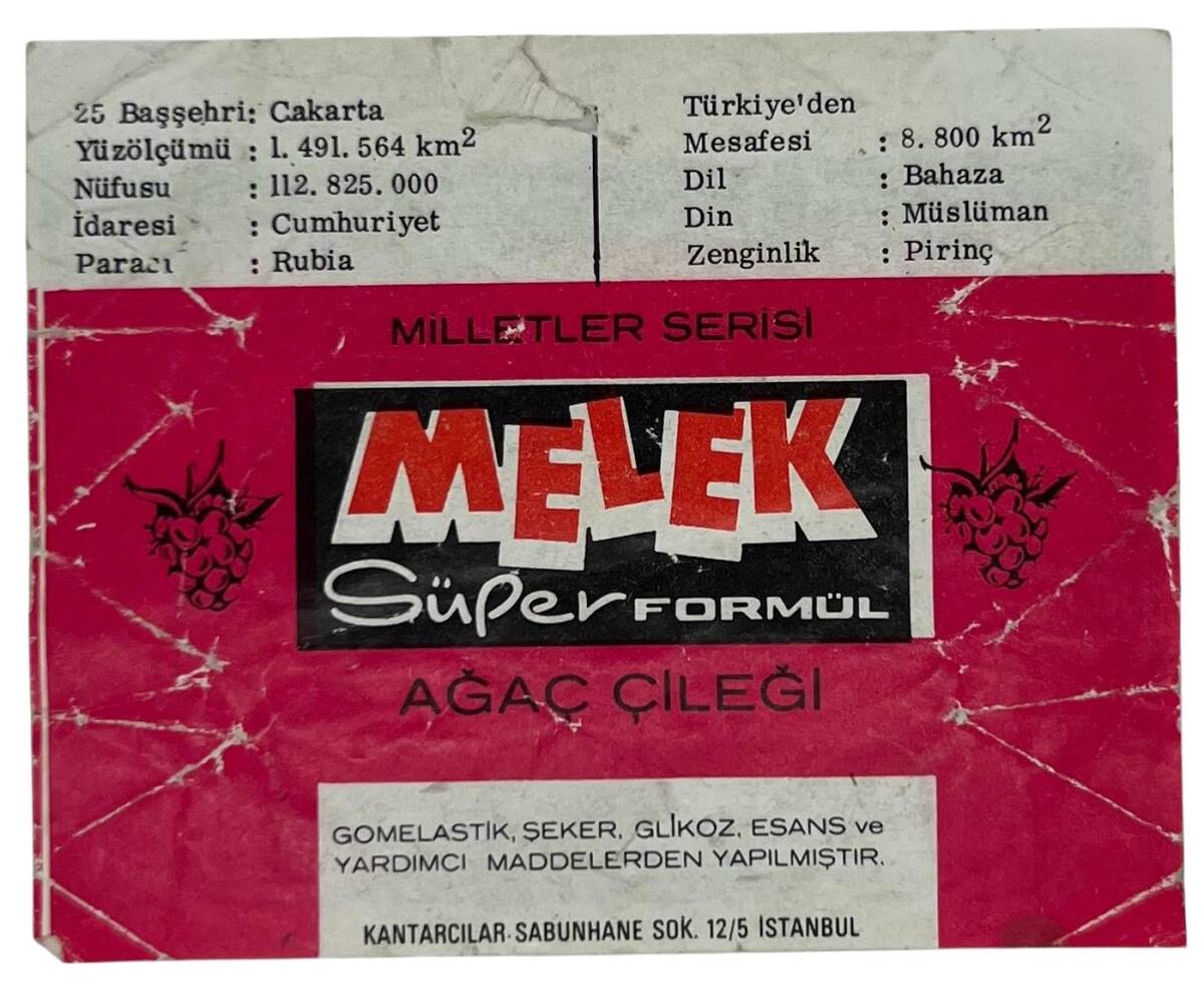 MELEK Sakızı Milletler Seriisi İNDONEZYA Sakız Kağıdı Stickers No 25 # SKZ1080 - 2