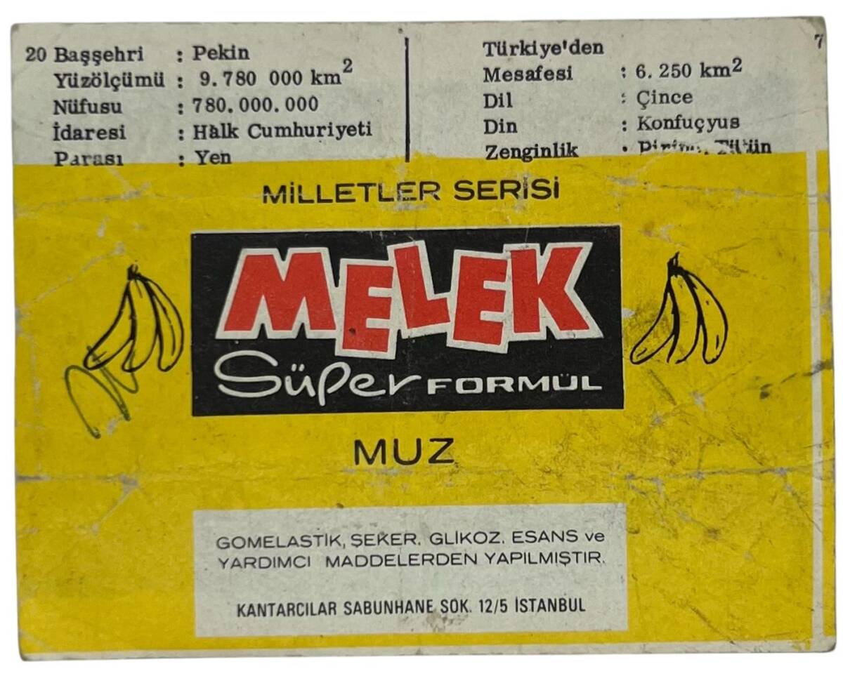 MELEK Sakızı Milletler Seriisi KIZL ÇİN Sakız Kağıdı Stickers No 20 # SKZ1075 - 2