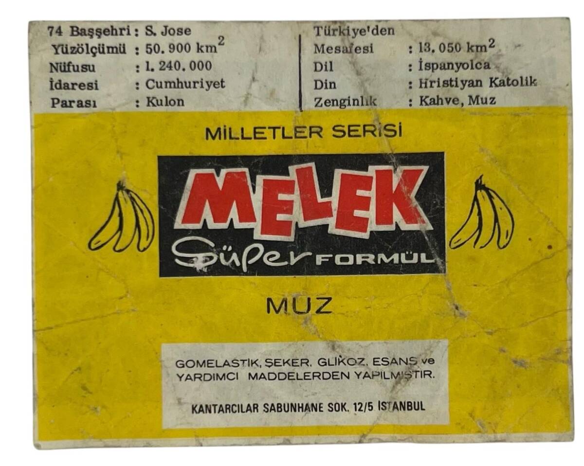 MELEK Sakızı Milletler Seriisi KOSTARİKA Sakız Kağıdı Stickers No 74 # SKZ1085 - 2