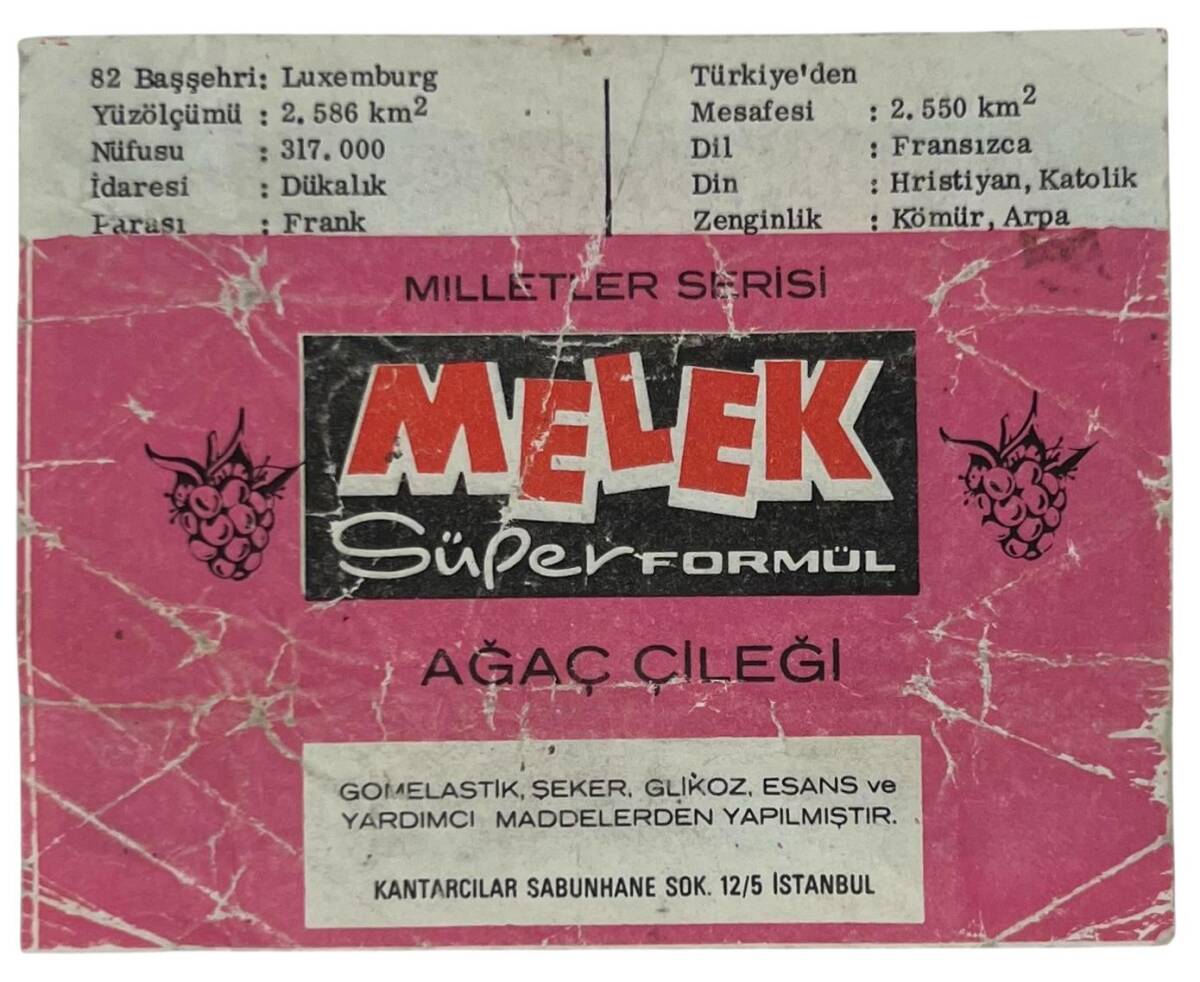 MELEK Sakızı Milletler Seriisi LÜXEMBURG Sakız Kağıdı Stickers No 82 # SKZ1064 - 2