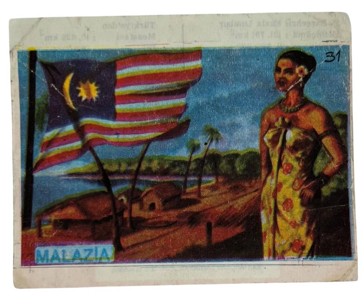 MELEK Sakızı Milletler Seriisi MALAZİA Sakız Kağıdı Stickers No 31 SKZ1062 - 1