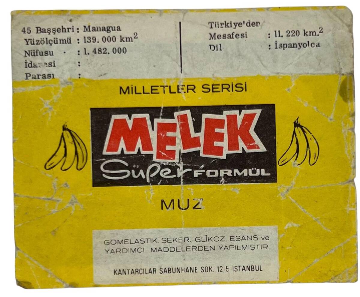 MELEK Sakızı Milletler Seriisi NİKARAGUA Sakız Kağıdı Stickers No 45 SKZ1058 - 2