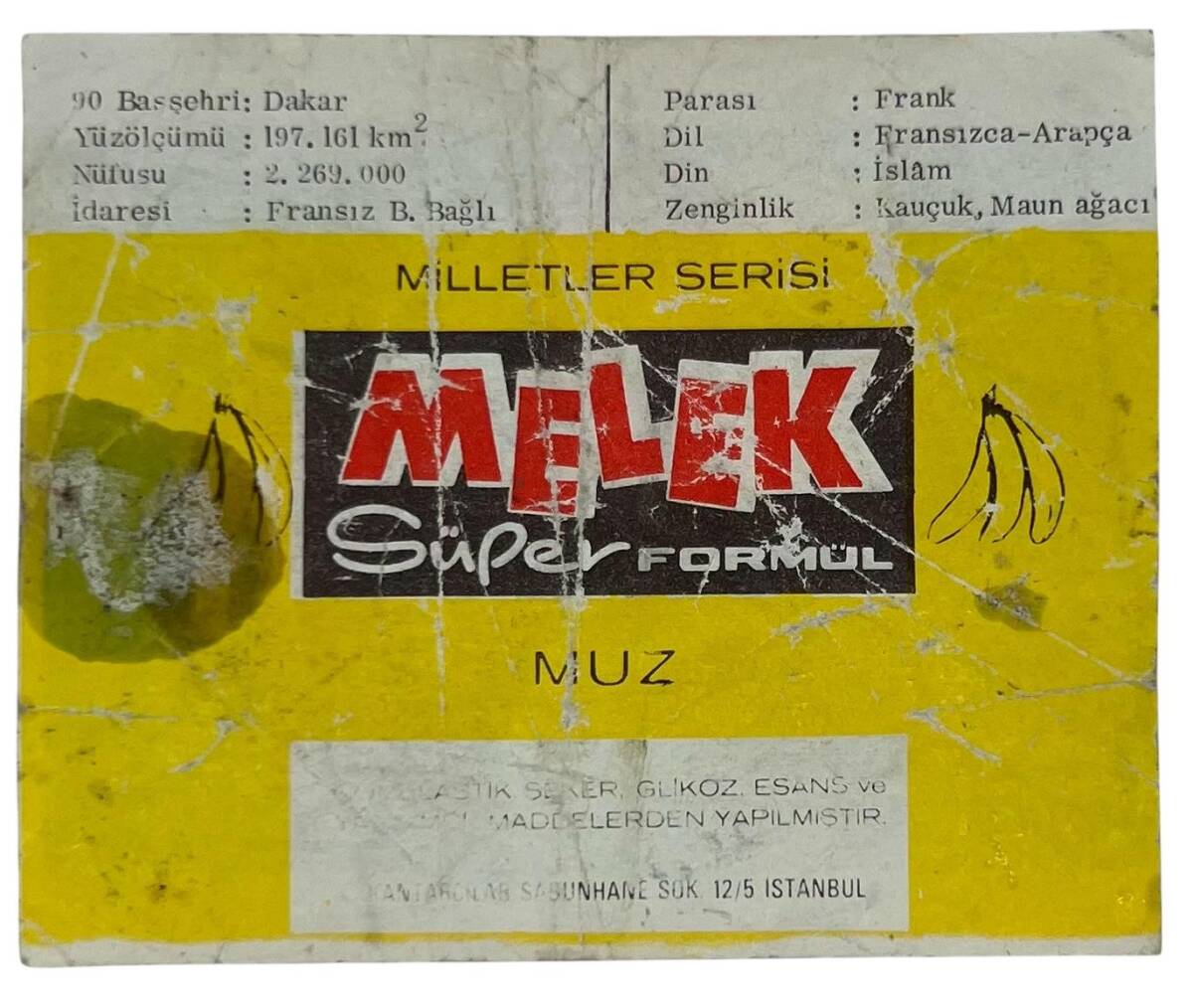 MELEK Sakızı Milletler Seriisi SENEGAL Sakız Kağıdı Stickers No 90 # SKZ1071 - 2