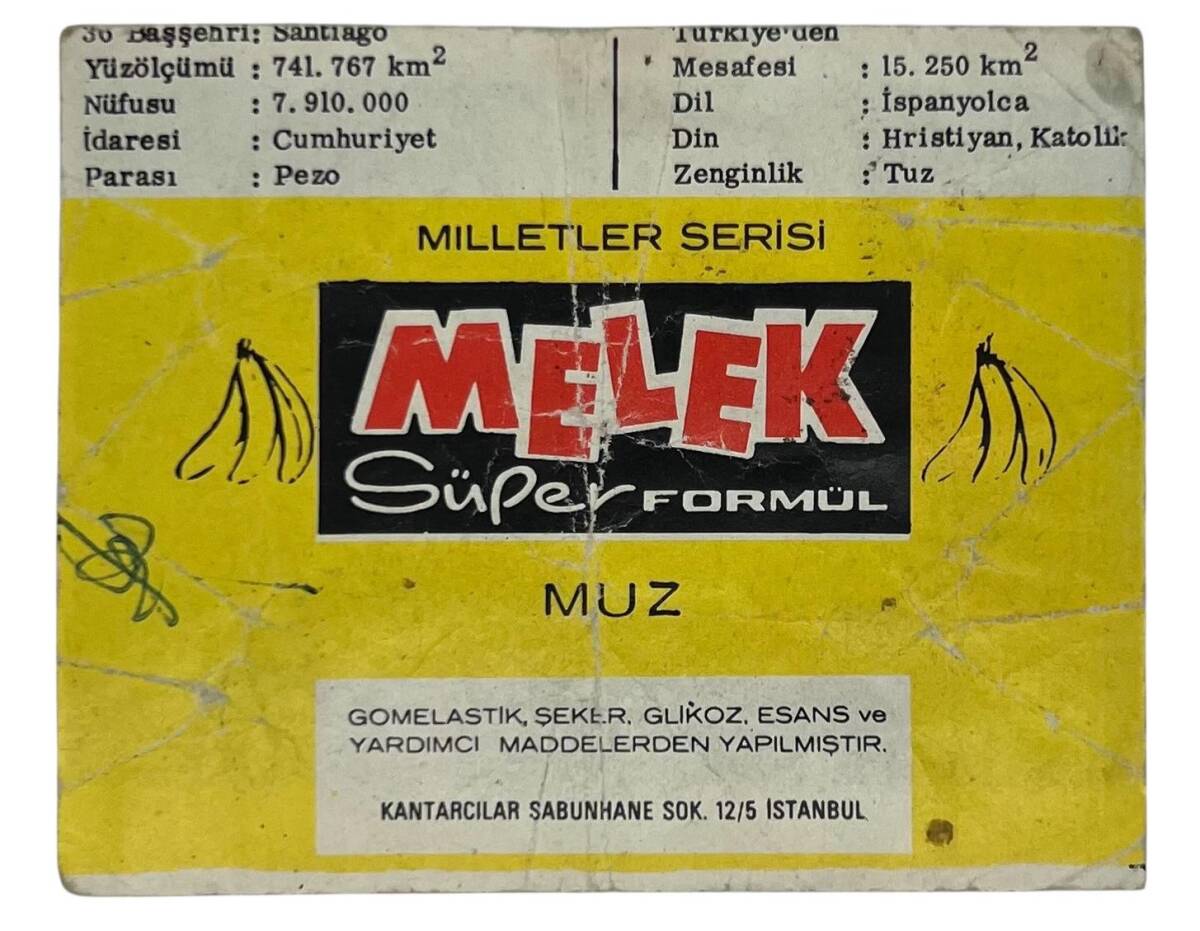 MELEK Sakızı Milletler Seriisi ŞİLİ Sakız Kağıdı Stickers No 36 SKZ1059 - 2