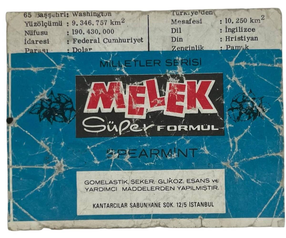 MELEK Sakızı Milletler Seriisi U.S.A Sakız Kağıdı Stickers No # SKZ1067 - 2