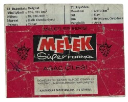 MELEK Sakızı Milletler Seriisi YUGOSLAVYA Sakız Kağıdı Stickers No 54 # SKZ1079 - 3