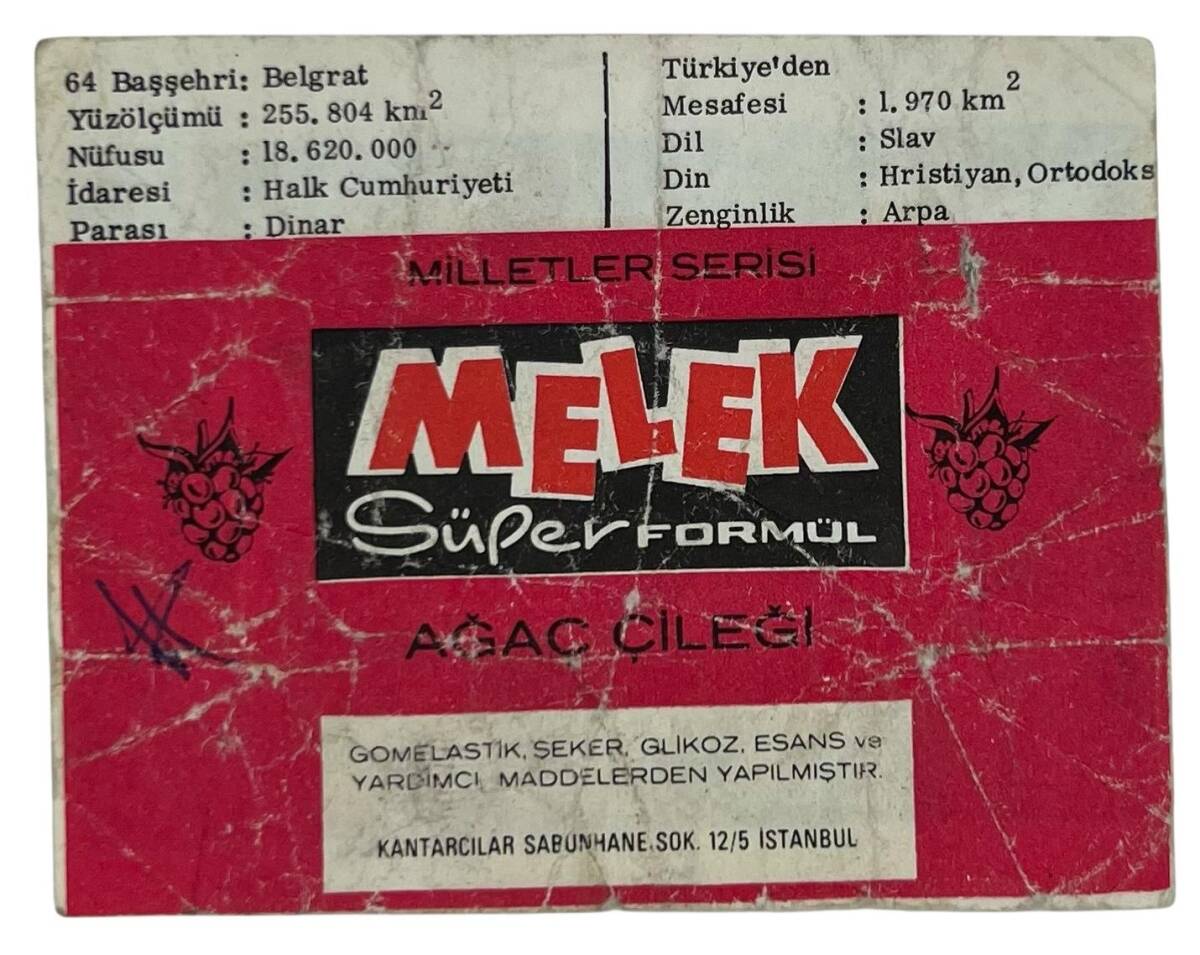 MELEK Sakızı Milletler Seriisi YUGOSLAVYA Sakız Kağıdı Stickers No 54 # SKZ1079 - 3