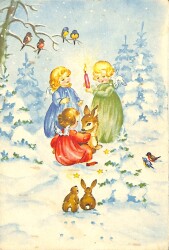 Melek Ve Yılbaşı Kartpostal KRT18083 - Gökçekoleksiyon