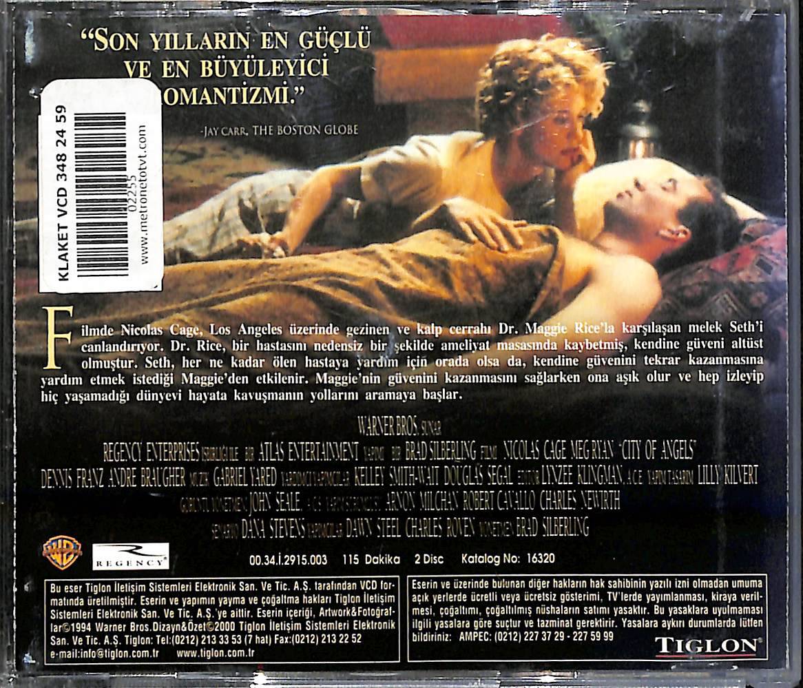 Melekler Şehri - City of Angels (1998) Orjinal VCD Film ' Meg Ryan - Nicolas Cage ' VCD28303 - 2