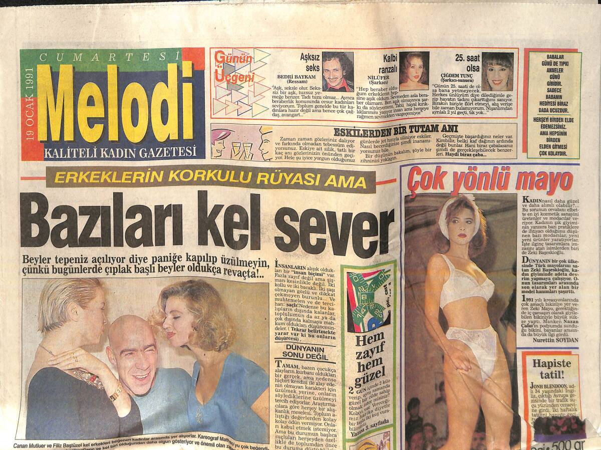 Melodi Gazetesi 19 Ocak 1991 - Ahu Tuğba Ve Yaşar Alptekin Deli Gönlüm - Yasemin Yalçın Ve İlyas İlbey Evlilik Tarihleri Belli Oldu! GZ138089 - 1