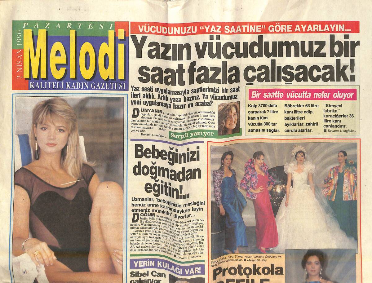 Melodi Gazetesi 2 Nisan 1990 - Seda Sayan'ın Oyunu - Oya Aydoğan'a Haciz Geldi - Gülay Pınarbaşı Podyumdan TV'ye Transfer Oldu GZ141830 - 1